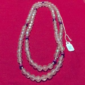 Handmade belly chain acrylic glass and wood beads 35”